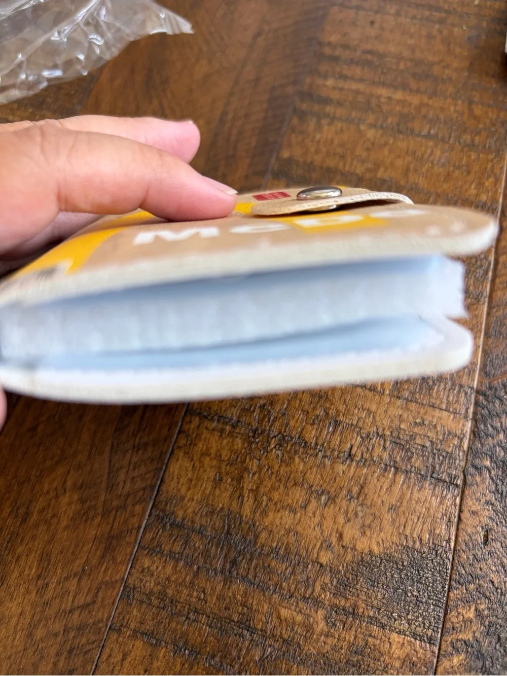 Beige & Yellow Snap Wallet Card Holder